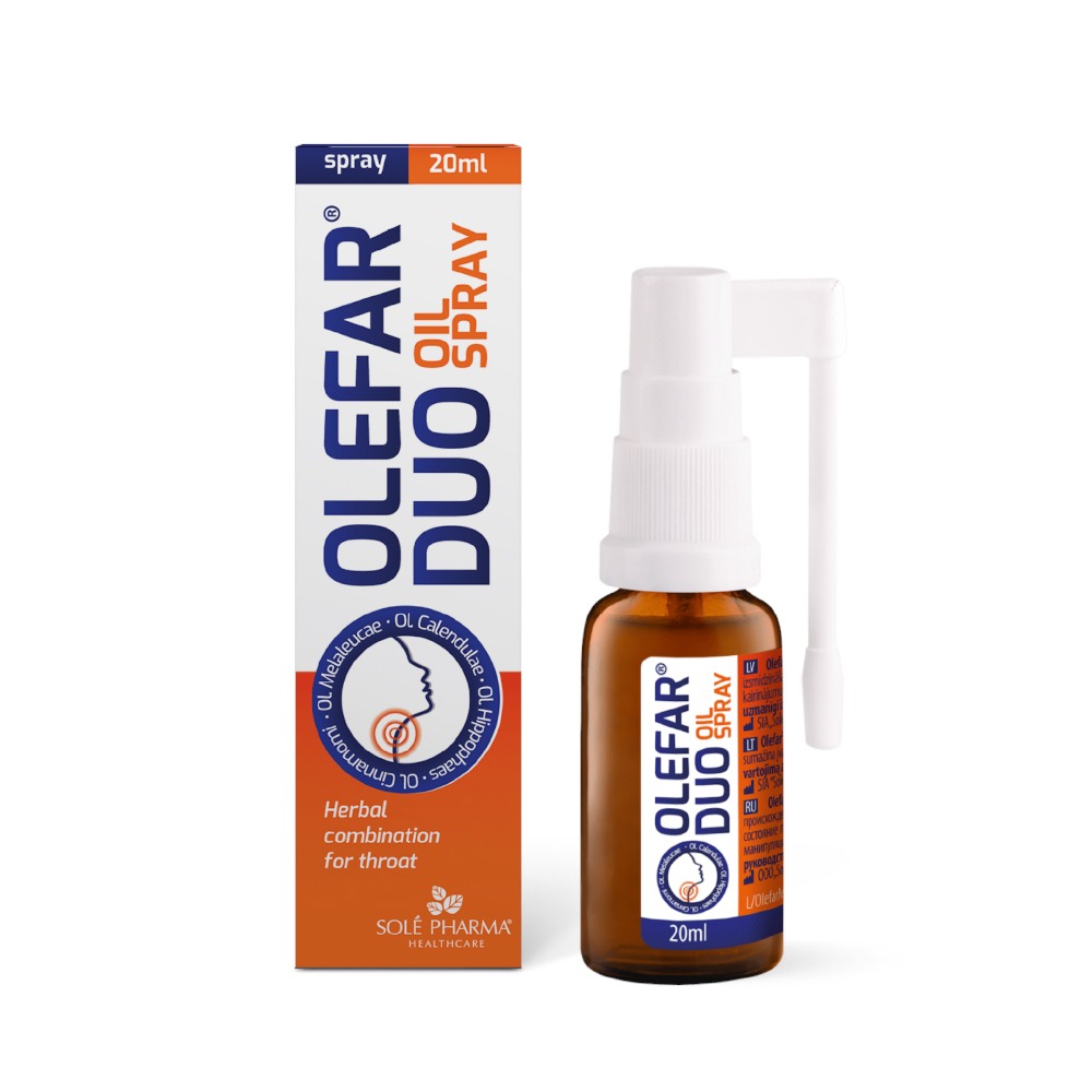 Olefar® DUO kurgusprei – kiire ja tõhus leevendus kurguvalule